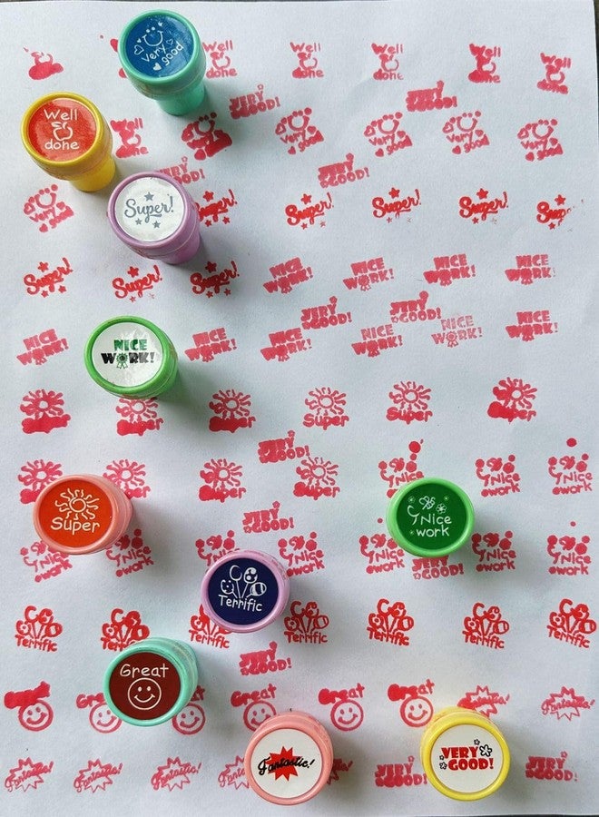 MSGH Stamps For Kids | Set Of 10 Stamp - Also Can Be Used As Pencil Tops - Prefect Gift For Teachers Parents And Students (Welldone Stamp), Multicolor - Image 5